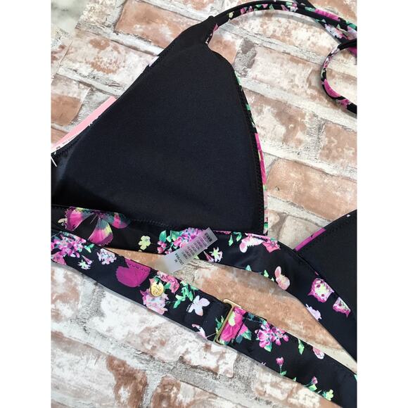Victoria’s Secret Swim Multicolor Lightly Padded Floral Triangle Bikini Med Top - Picture 5 of 6